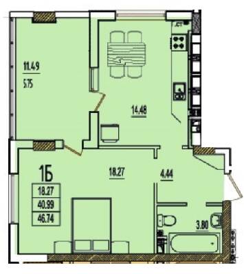 1-кімнатна 46.74 м² в ЖК RosenTal від 19 250 грн/м², с. Лиманка