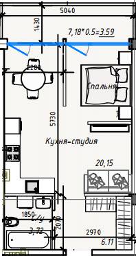 1-комнатная 41.08 м² в ЖК ITown от 36 950 грн/м², Одесса