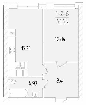 1-кімнатна 41.49 м² в ЖК KADORR City від 24 450 грн/м², Одеса