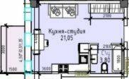 1-кімнатна 26.2 м² в ЖК Простір Eco City (Простір на Радісній від 21 800 грн/м², Одеса
