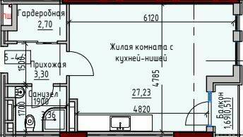 1-кімнатна 37.1 м² в ЖК Простір на Донського від 25 550 грн/м², Одеса
