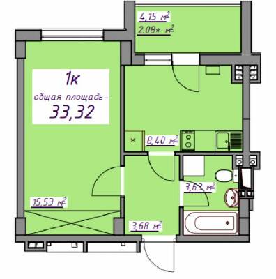 1-комнатная 33.32 м² в ЖМ Седьмое Небо от 21 050 грн/м², пгт Авангард