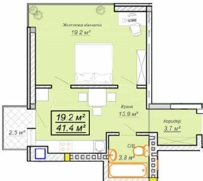 1-кімнатна 41.4 м² в ЖК Grand Village від 22 000 грн/м², с. Сокільники