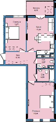 2-комнатная 72.66 м² в ЖК Washington City от 23 750 грн/м², Львов