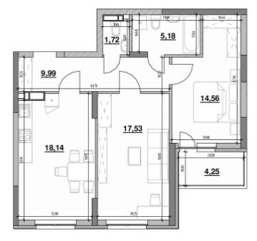 2-комнатная 71.37 м² в ЖК OK`LAND от 33 744 грн/м², Киев