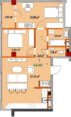 2-комнатная 64.68 м² в ЖК Provance Home от 17 300 грн/м², Ивано-Франковск