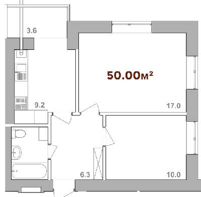 2-комнатная 50 м² в ЖК Опрышевская Слобода от 10 500 грн/м², Ивано-Франковск