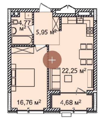 1-кімнатна 54.22 м² в ЖК Montreal House від 76 275 грн/м², Київ