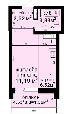 1-комнатная 26.42 м² в ЖК Авеню 42 от 43 000 грн/м², Киев