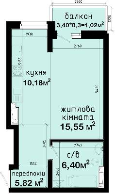 1-комнатная 38.97 м² в ЖК Авеню 42 от 34 000 грн/м², Киев