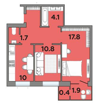 2-кімнатна 56.5 м² в ЖК Яровиця від 19 450 грн/м², Луцьк