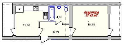 1-комнатная 37.42 м² в ЖК ECOtown от 19 200 грн/м², Ужгород