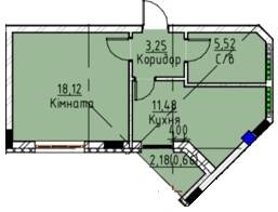 1-кімнатна 39.03 м² в ЖК Графіт від 16 000 грн/м², Ужгород