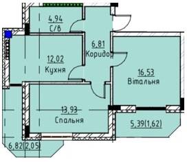 2-комнатная 57 м² в ЖК Графит от 17 850 грн/м², Ужгород
