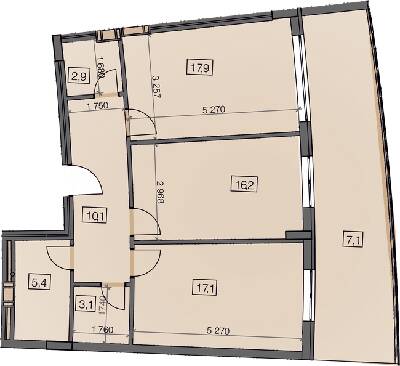 2-кімнатна 79.68 м² в ЖК Crystal від 19 150 грн/м², Ужгород