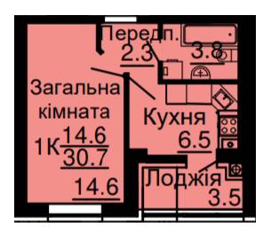 1-комнатная 30.7 м² в ЖК Львовский затышок (Львовский маеток) от 21 600 грн/м², с. Софиевская Борщаговка