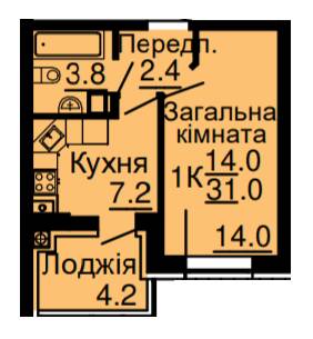 1-комнатная 31 м² в ЖК Львовский затышок (Львовский маеток) от 21 600 грн/м², с. Софиевская Борщаговка