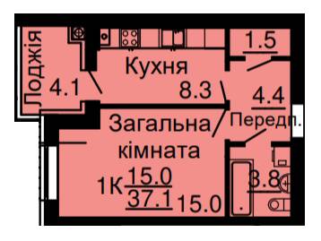 1-комнатная 37.1 м² в ЖК Львовский затышок (Львовский маеток) от 21 600 грн/м², с. Софиевская Борщаговка