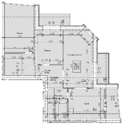 3-комнатная 96.1 м² в ЖК на ул. Петра Калнышевского от 16 000 грн/м², г. Кременчуг