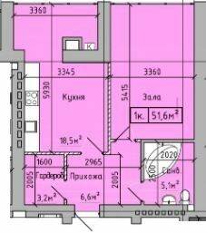 1-кімнатна 51.6 м² в ЖК Центральний від 15 000 грн/м², м. Кременчук