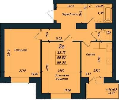 2-комнатная 59.73 м² в ЖК на ул. Никитченко, 3 от 17 100 грн/м², Полтава