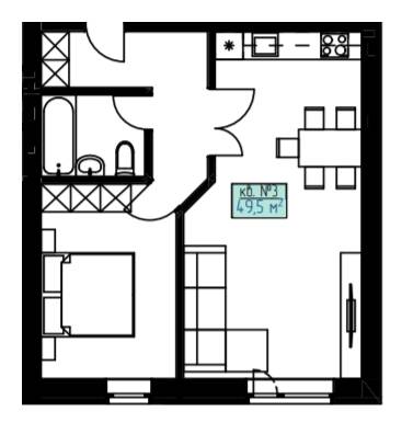 1-комнатная 49.5 м² в КД Craft от 19 450 грн/м², Ровно