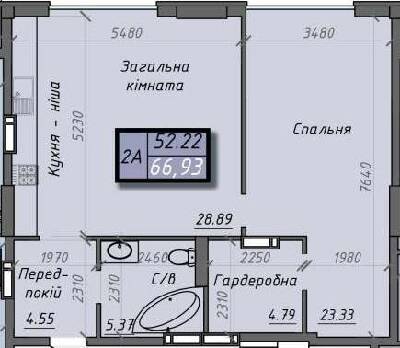 2-комнатная 66.93 м² в ЖК Iceberg от 18 500 грн/м², Сумы