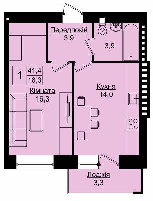 1-кімнатна 41.4 м² в ЖК Затишний дім від 18 300 грн/м², Тернопіль