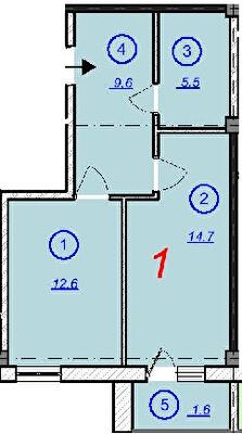 1-кімнатна 44 м² в ЖК The Loft від 8 500 грн/м², м. Нова Каховка