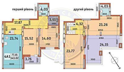Дворівнева 143.02 м² в ЖК Медовий-2 від 26 891 грн/м², Київ