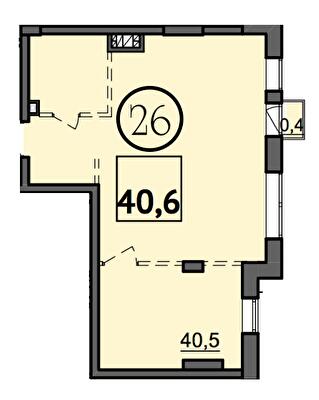 1-кімнатна 40.6 м² в Дохідний будинок Salve від 41 150 грн/м², Одеса