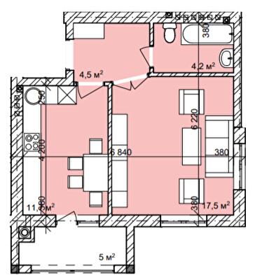 1-комнатная 42.5 м² в ЖК Затишний квартал от 20 700 грн/м², с. Чагор
