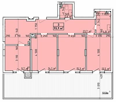 3-кімнатна 95.9 м² в ЖК Віденський Квартал від 18 500 грн/м², Чернівці