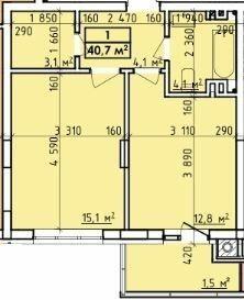 1-кімнатна 40.7 м² в ЖК Віденський Квартал від 24 000 грн/м², Чернівці