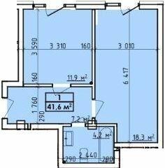 1-комнатная 41.6 м² в ЖК Венский Квартал от 23 000 грн/м², Черновцы
