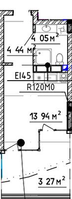 1-кімнатна 33.33 м² в Апарт-комплекс Sky River 2 від 40 000 грн/м², с. Вишеньки