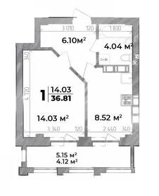 1-кімнатна 36.81 м² в ЖК Standard LUX від 32 000 грн/м², Полтава