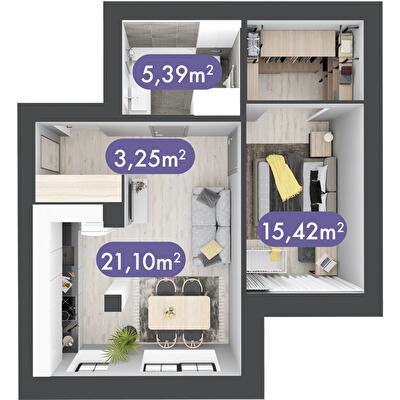 1-комнатная 45.16 м² в ЖК Desna Park Residence от 30 800 грн/м², с. Зазимье