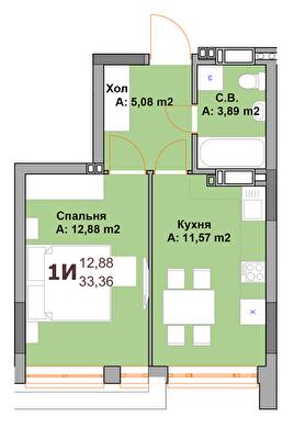 1-кімнатна 33.36 м² в ЖК Vyshgorod Sky від 21 500 грн/м², м. Вишгород