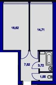 1-кімнатна 44.12 м² в ЖК Милі квартири від 15 400 грн/м², с. Мила