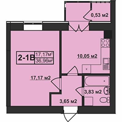 1-комнатная 36.96 м² в ЖК Покровский от 21 350 грн/м², пгт Гостомель
