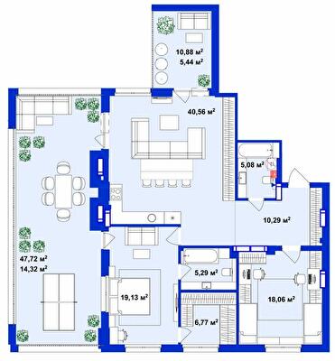 2-комнатная 124.94 м² в ЖК Utlandia-2 от 26 600 грн/м², г. Ирпень