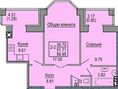 2-кімнатна 56.95 м² в ЖК Софіївська сфера від 19 000 грн/м², с. Софіївська Борщагівка