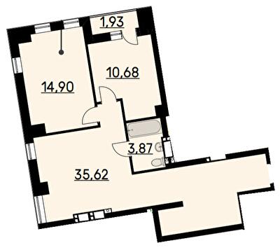 2-комнатная 65.65 м² в ЖК Bauhaus от 36 200 грн/м², Харьков