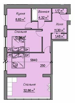 2-кімнатна 77.4 м² в ЖК Кращий будинок на Перемозі від 19 300 грн/м², Дніпро