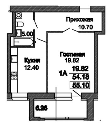 1-кімнатна 55.1 м² в ЖК Пролісок від 24 400 грн/м², Дніпро