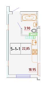 1-комнатная 22.85 м² в ЖК Smart City от 21 050 грн/м², с. Крыжановка