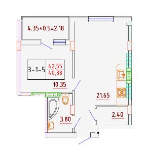 1-комнатная 40.38 м² в ЖК Smart City от 24 050 грн/м², с. Крыжановка