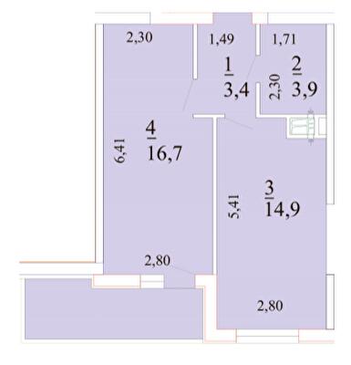 1-кімнатна 42.2 м² в ЖК Лотос Холл від 28 400 грн/м², Одеса
