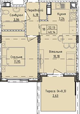 1-кімнатна 40.14 м² в ЖК Приморські Сади від 19 950 грн/м², Одеса
